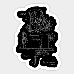 Power Transmission System for Sewing Machine Vintage Patent Hand Drawing Sticker